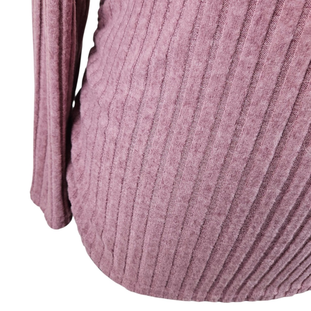 Shein Curve+ Womens 5X V Neck Ribbed Knit Long Sleeve‎ Pullover Top Pink Mauve - Picture 8 of 10